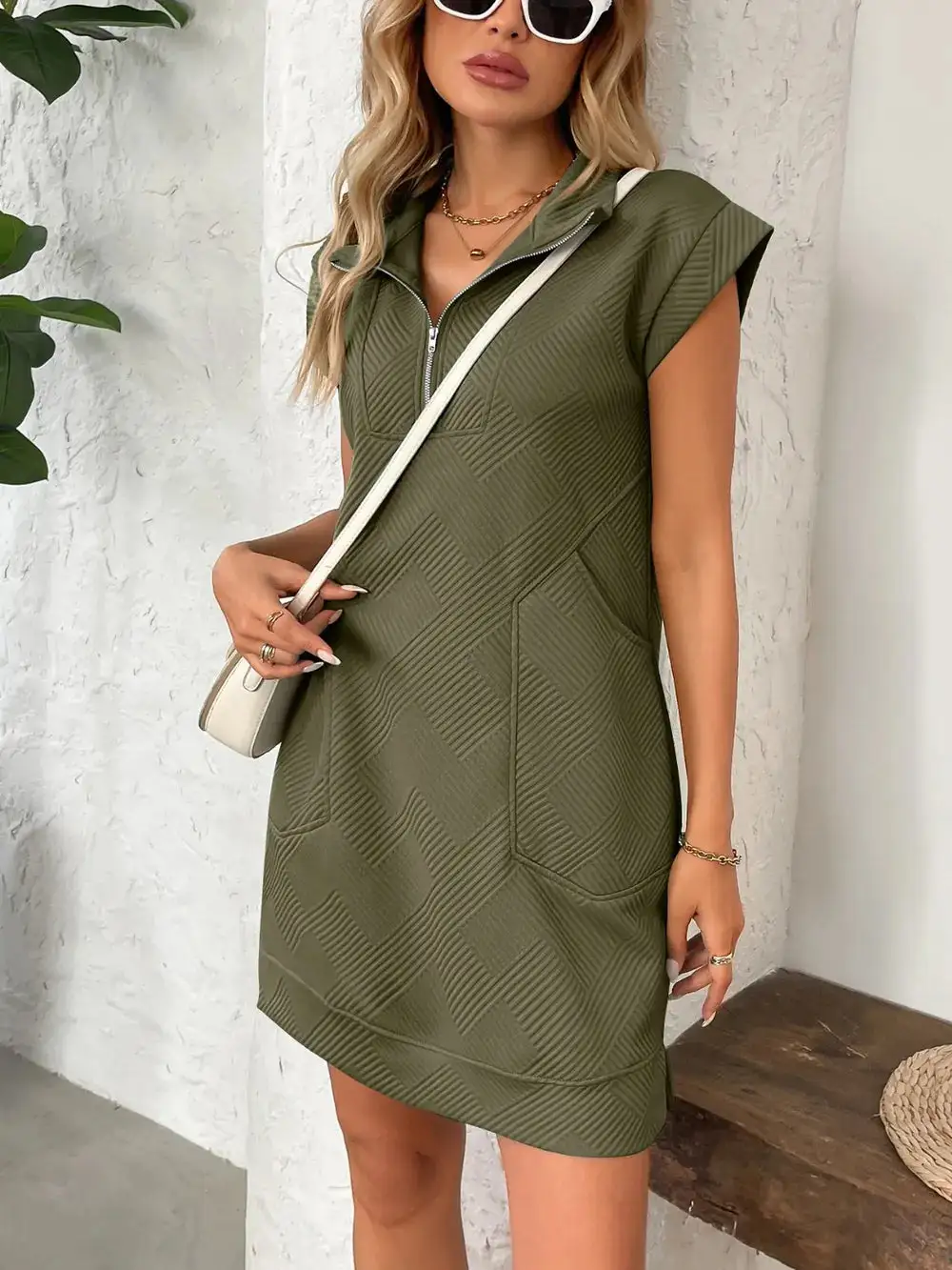 Easy Fit Textured Mini Dress
