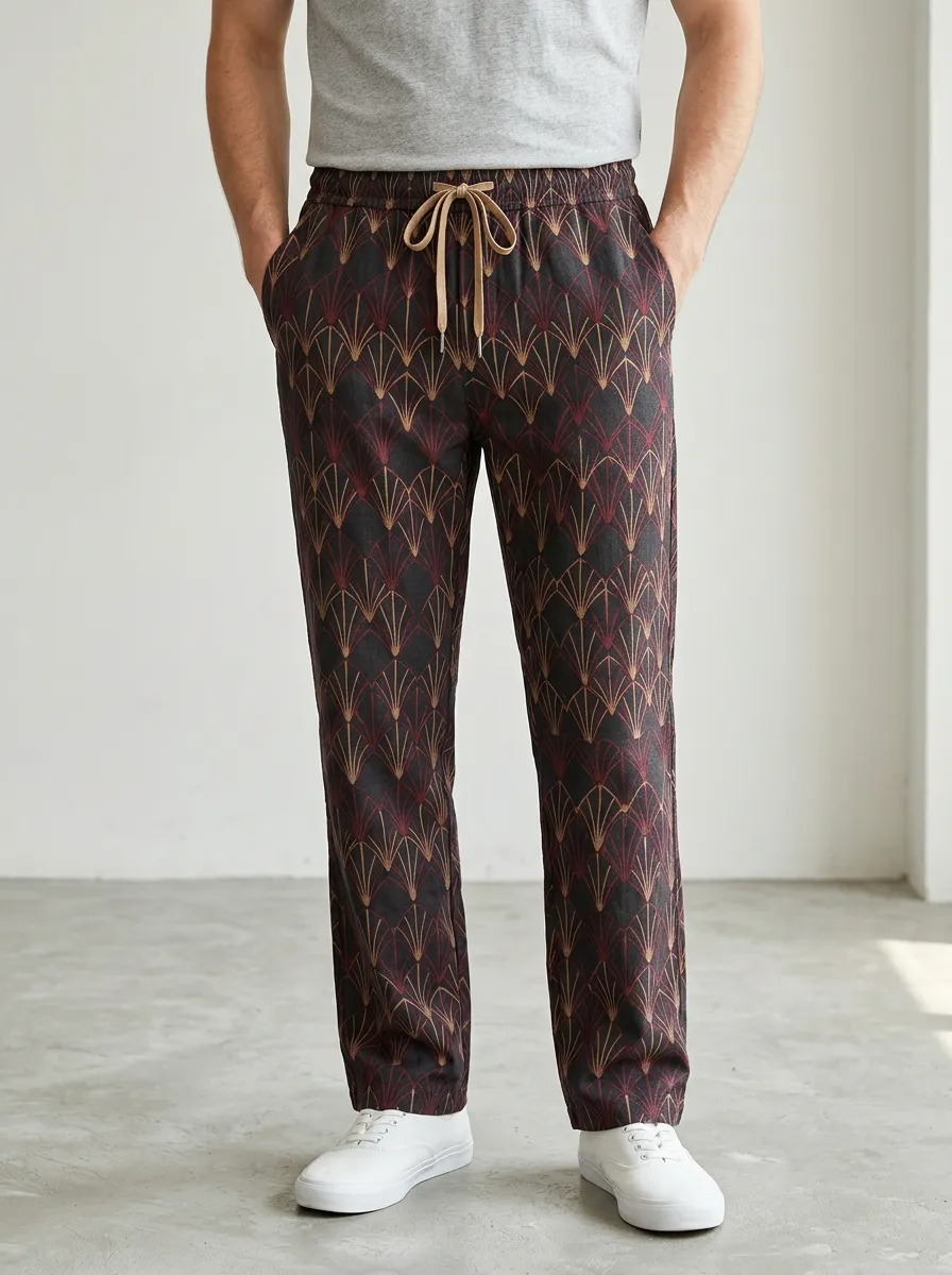 Men's Art Deco Geometric Pattern Pants