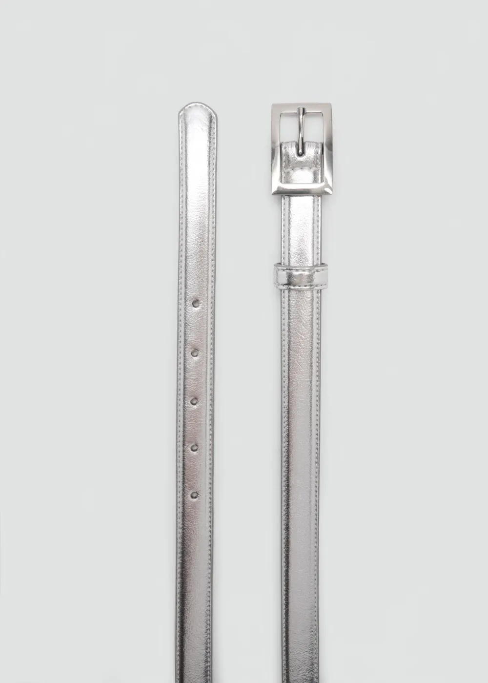 Metallic Square Buckle Belt