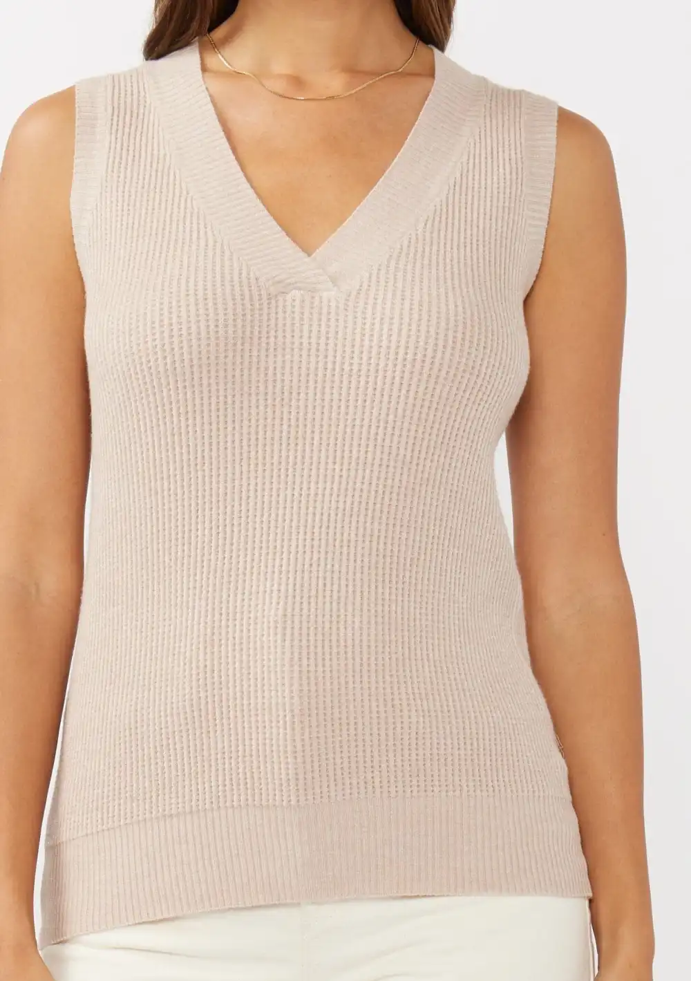 Waffle Knit V-Neck Tank
