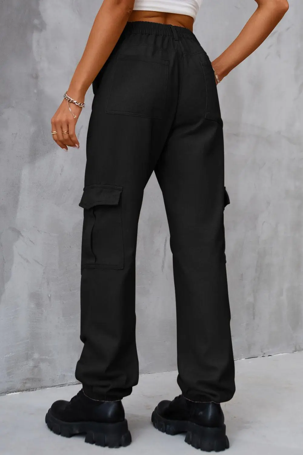 Utility High Waist Pocketed Denim Jeans