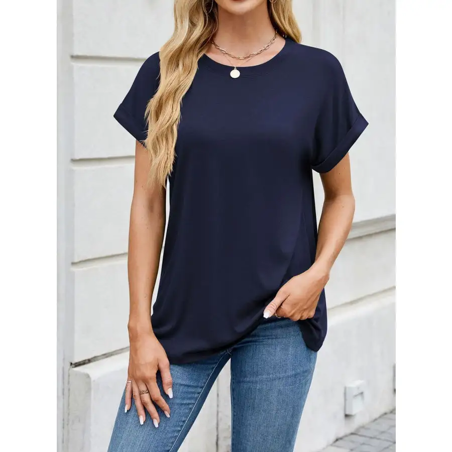 Polished Casual Rolled Sleeve T-shirt