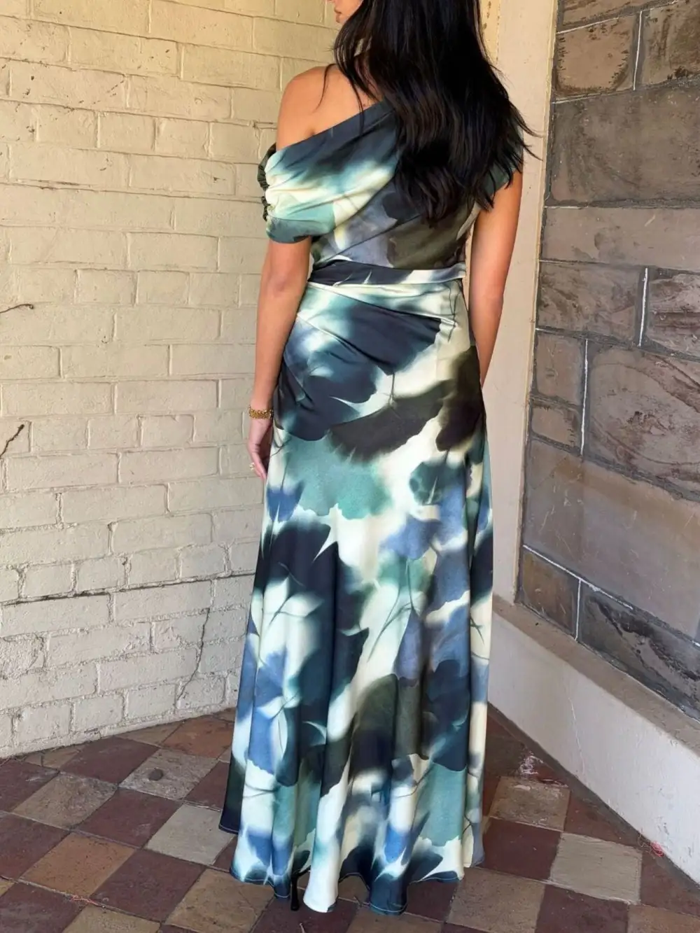 Smooth Finish Floral Printed Maxi Dress