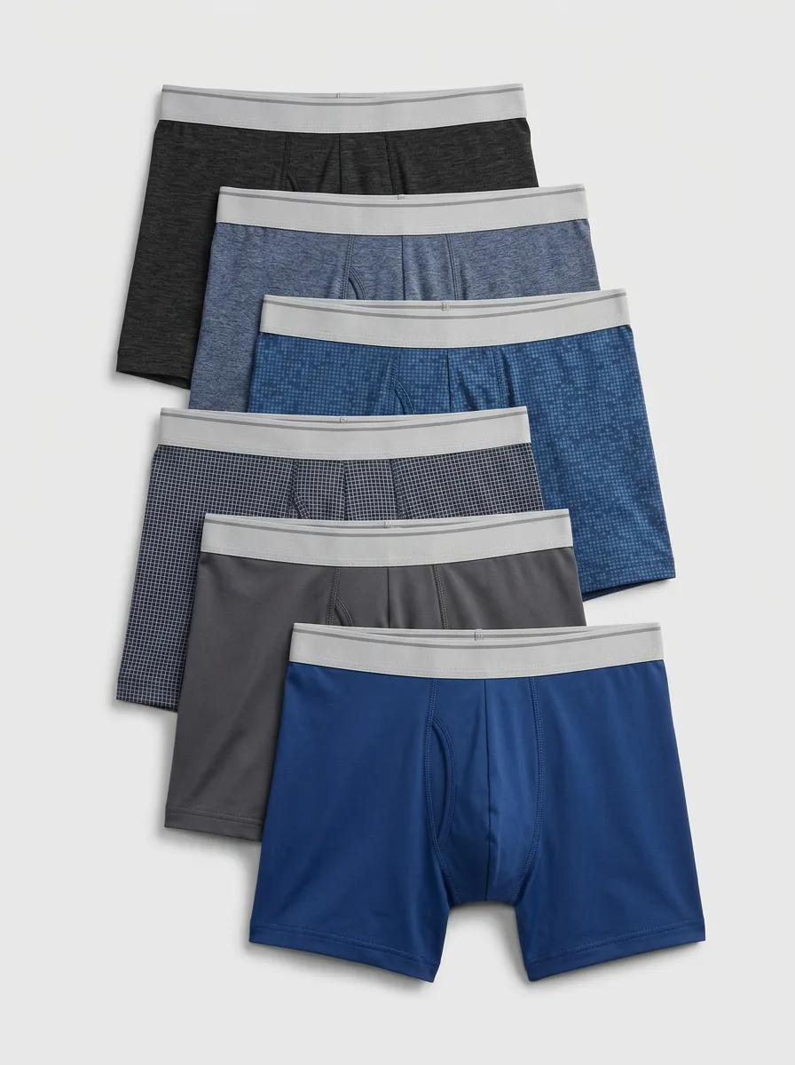 Men's Multi Pattern Assorted Color 6-Pack Boxer Briefs