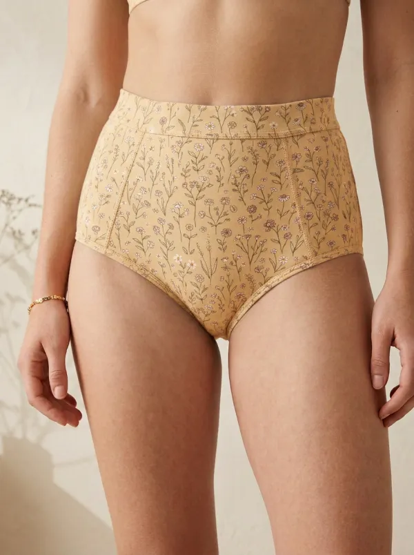 Women's Cottagecore Wildflower Sage Green Printed Panties