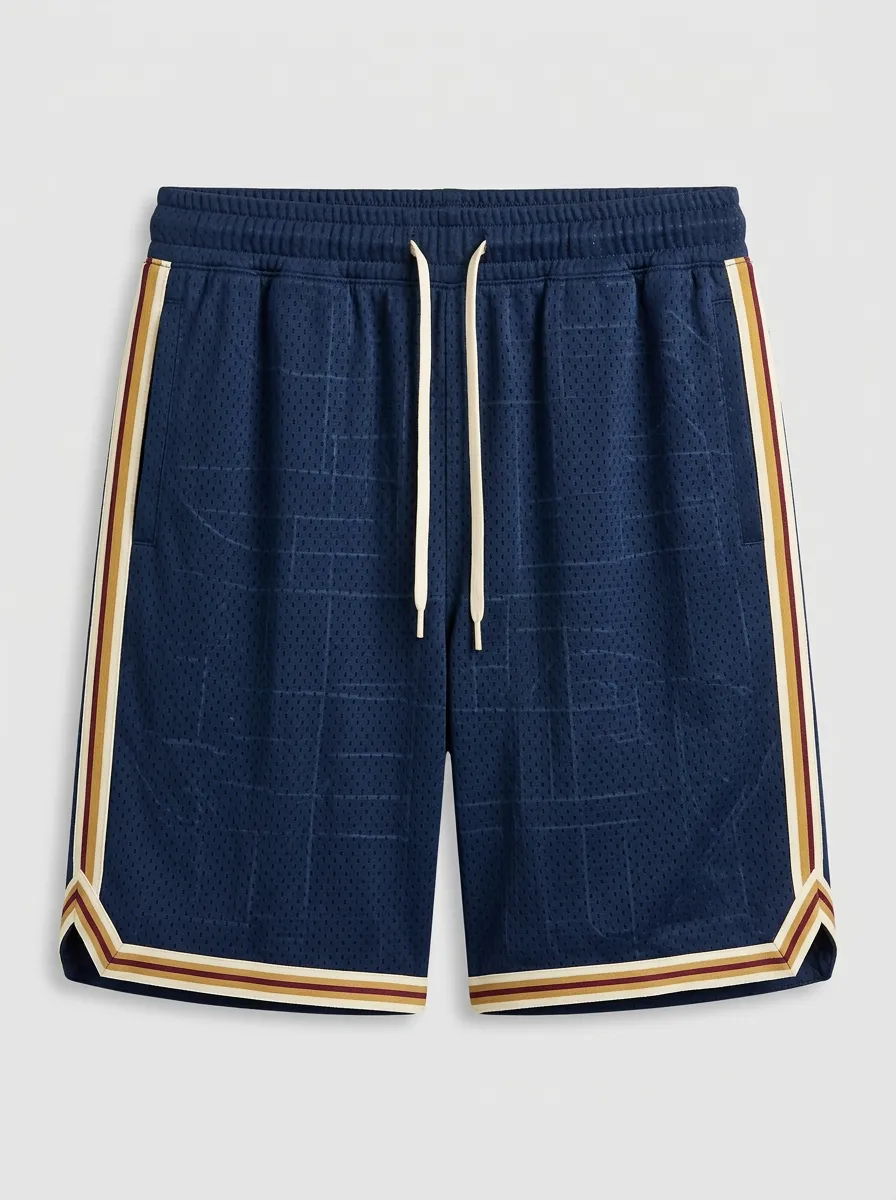 Men's Geometric Mesh Basketball Shorts