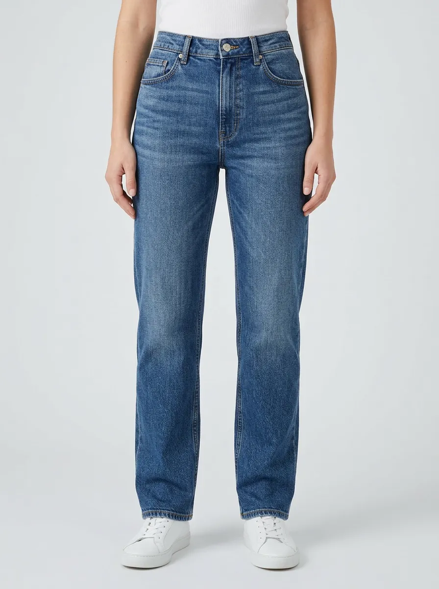 Versatile Straight Leg High Waist Straight Jeans