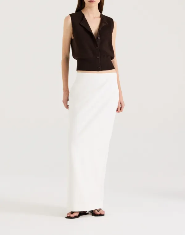 Chocolate Cropped Button Front Knit Vest