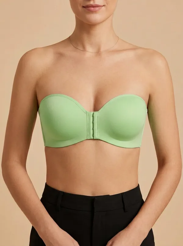 Women's Tonal-Stitch Front-Closure Strapless Bra