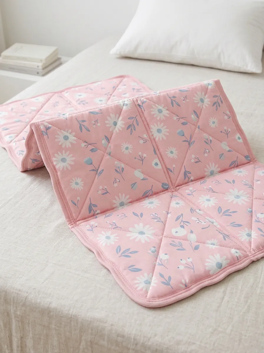 Floral Daisy Pattern Mint Green Pattern Cooling Mat