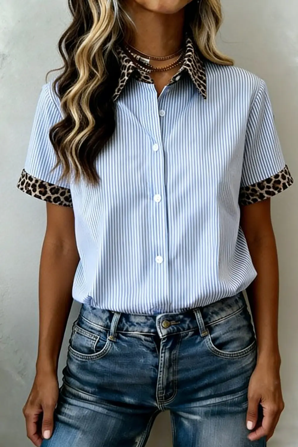 Short Sleeve Collared Casual Shirt