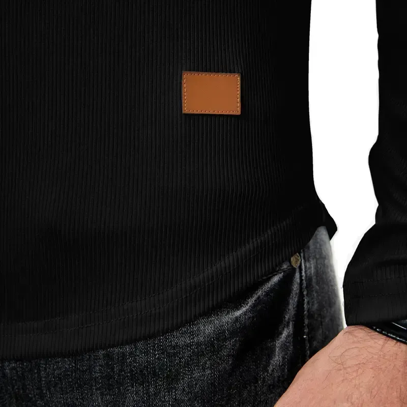 Men's solid color casual slim fit T-shirt