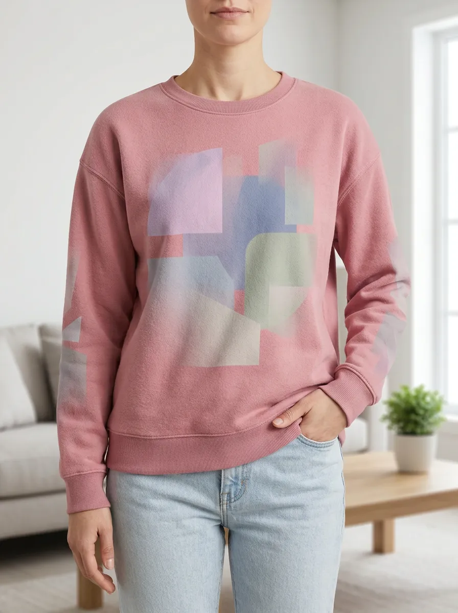 Women's Dusty Rose Abstract Graphic Sweatshirt
