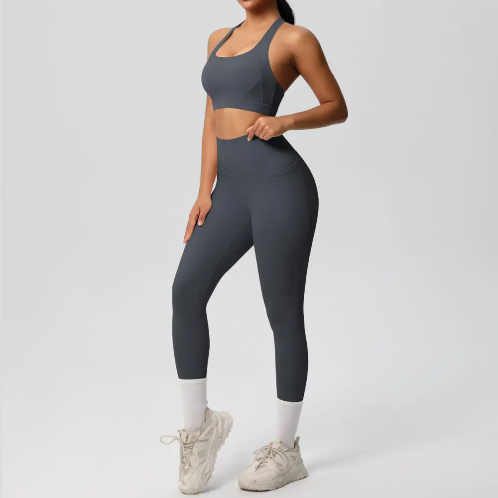 Backless Yoga Two-Piece Bra and Vest Active Set