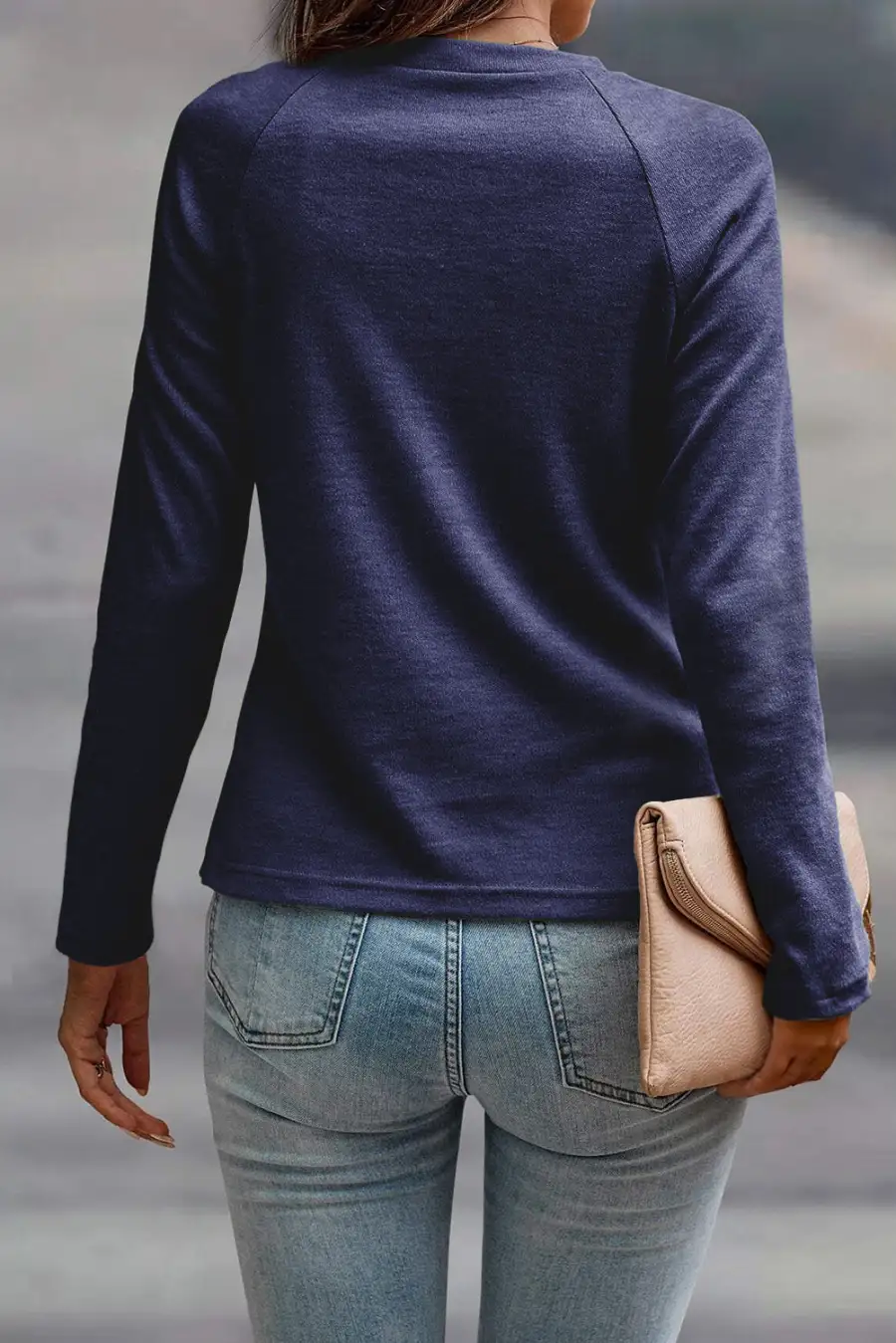 Women's Solid Long Sleeve Raglan Sleeve Top