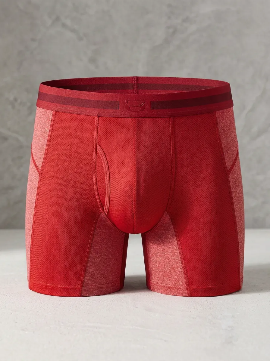 Men's Athletic Performance Grey Black Mesh Printed Boxer Briefs