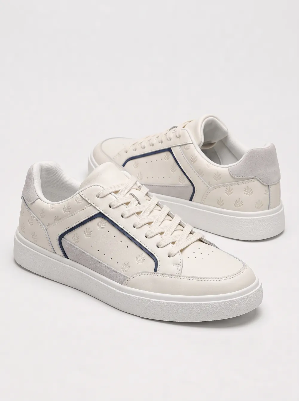 Men's Minimalist Leaf Pattern Printed Casual Sneakers