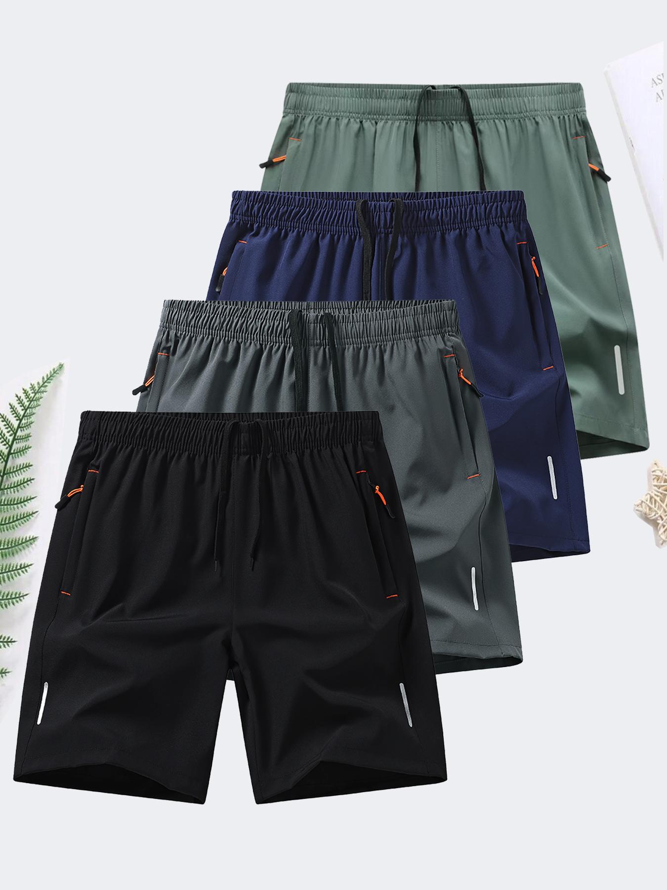 men’s zipper pocket shorts – summer ice silk beach shorts