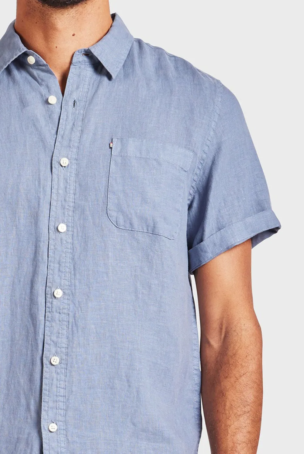 Dutch Blue Linen Short Sleeve Shirt