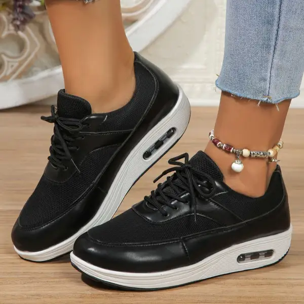 Lace-Up Wedge Sneakers