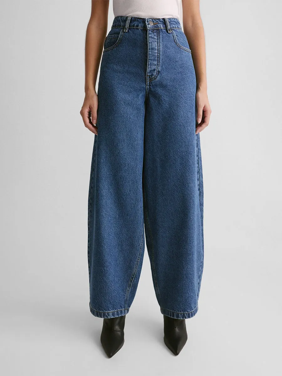 Women's Loose-Fitting Denim Wide-Leg Pants