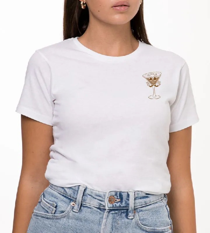 Combination of Pictures And Text White T-Shirt