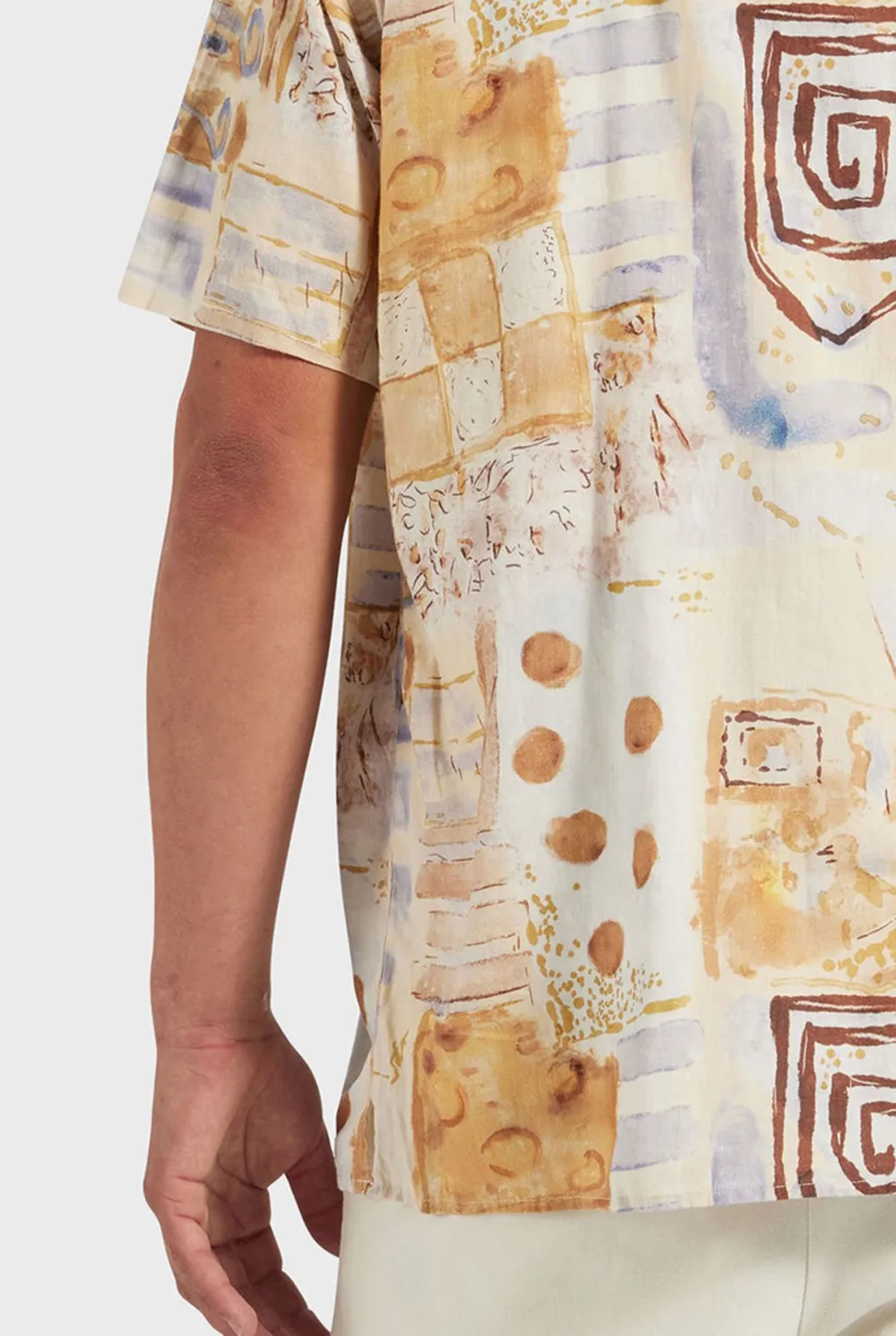 Vintage Inspired Print Short Sleeve Shirt