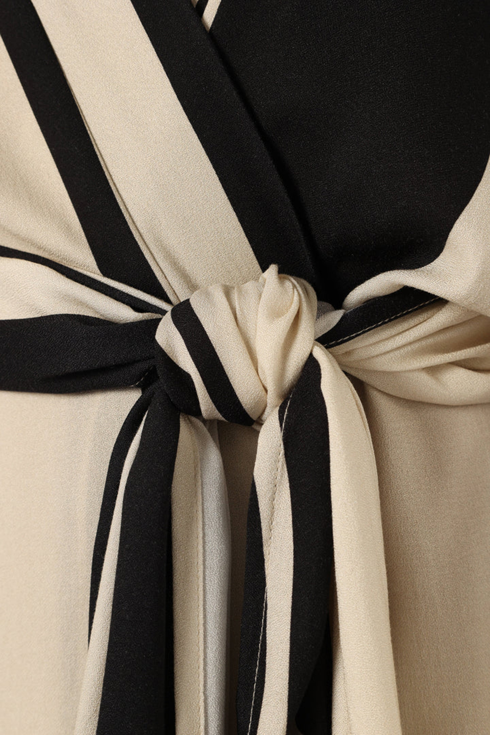 BLACK AND WHITE STRIPES WRAP DRESS