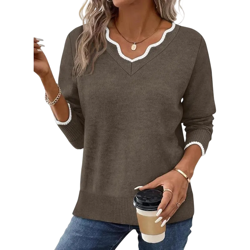 Women's Soft V-Neck Pullover Sweater
