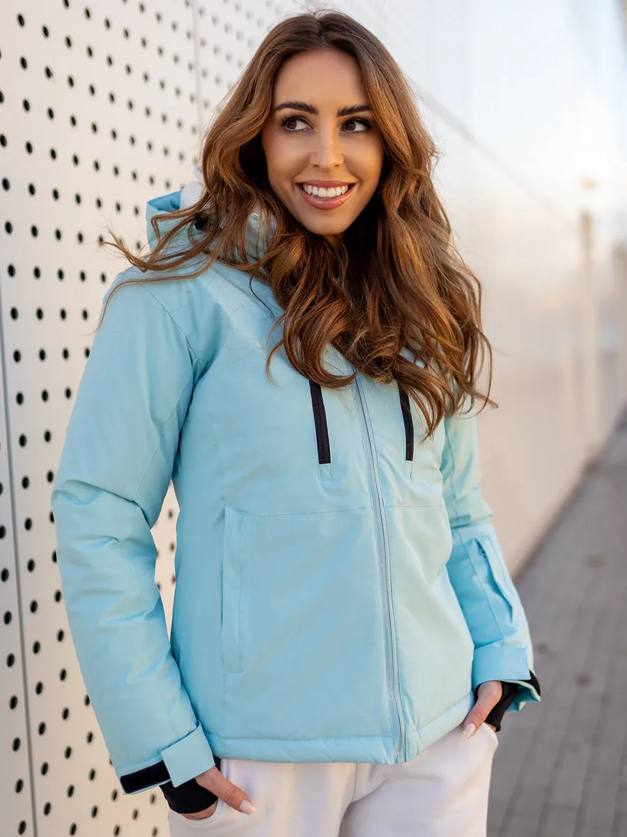 Blue women's winter ski jacket