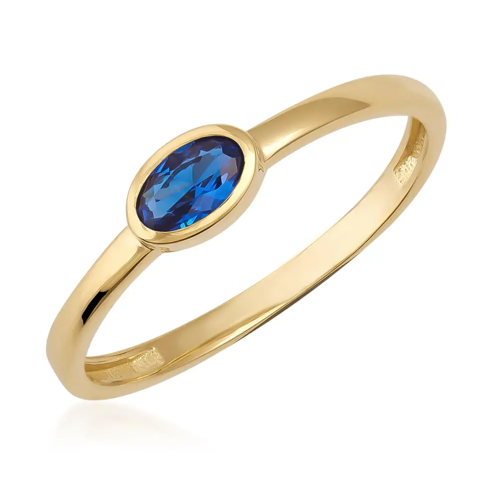 Simulated Sapphire Oval Vintage Ring