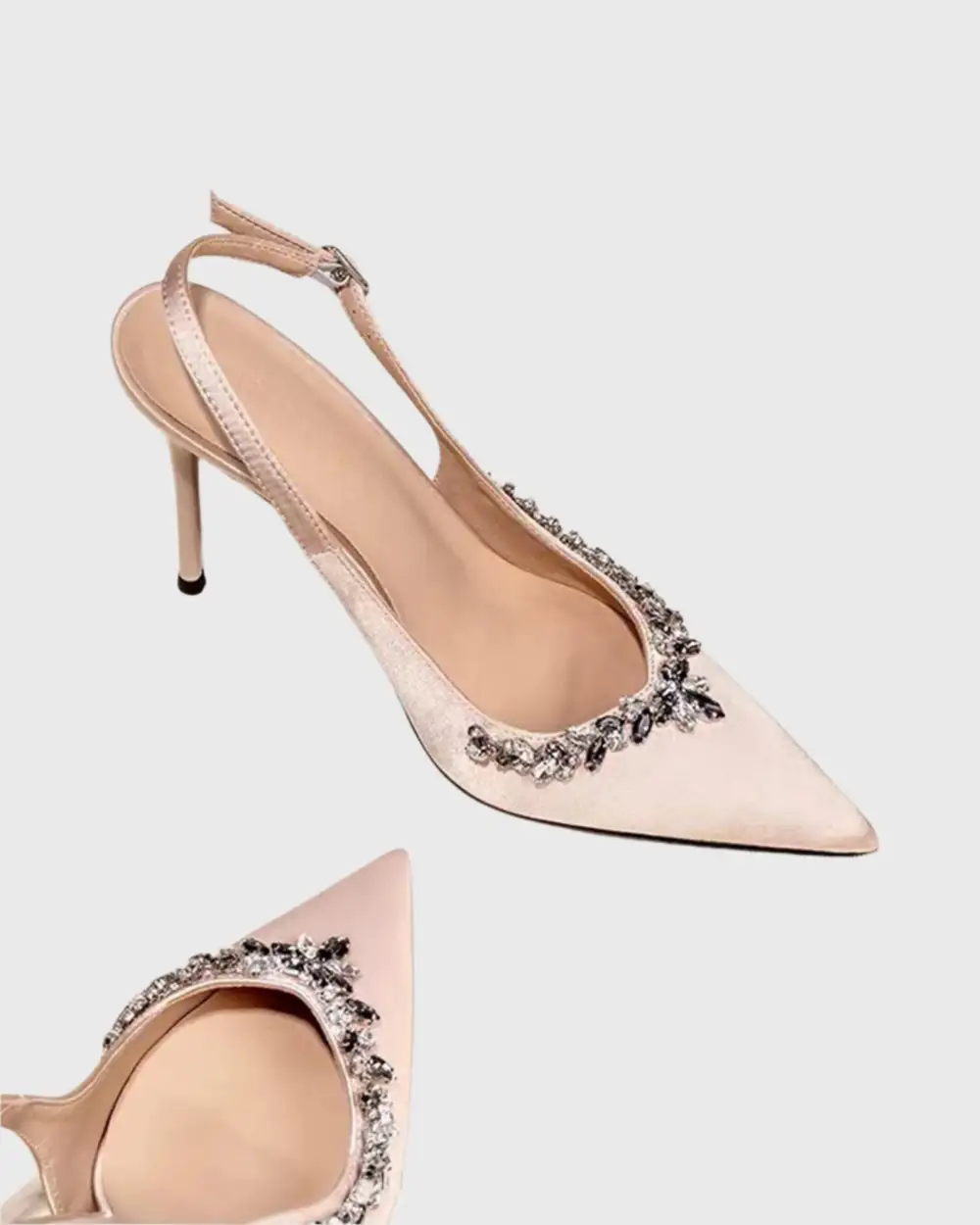 Diamond Vine Slingback Pumps in Champagne