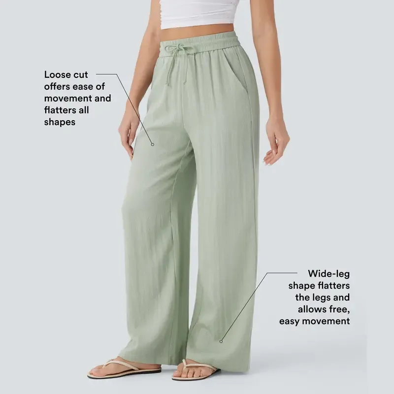 🔥Last Day: 14-Pack Only $35 🔥Women'S High-Waisted Linen Trousers