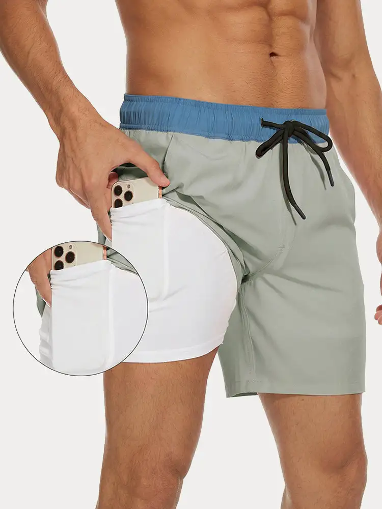 Contrast Panel Swim Trunks