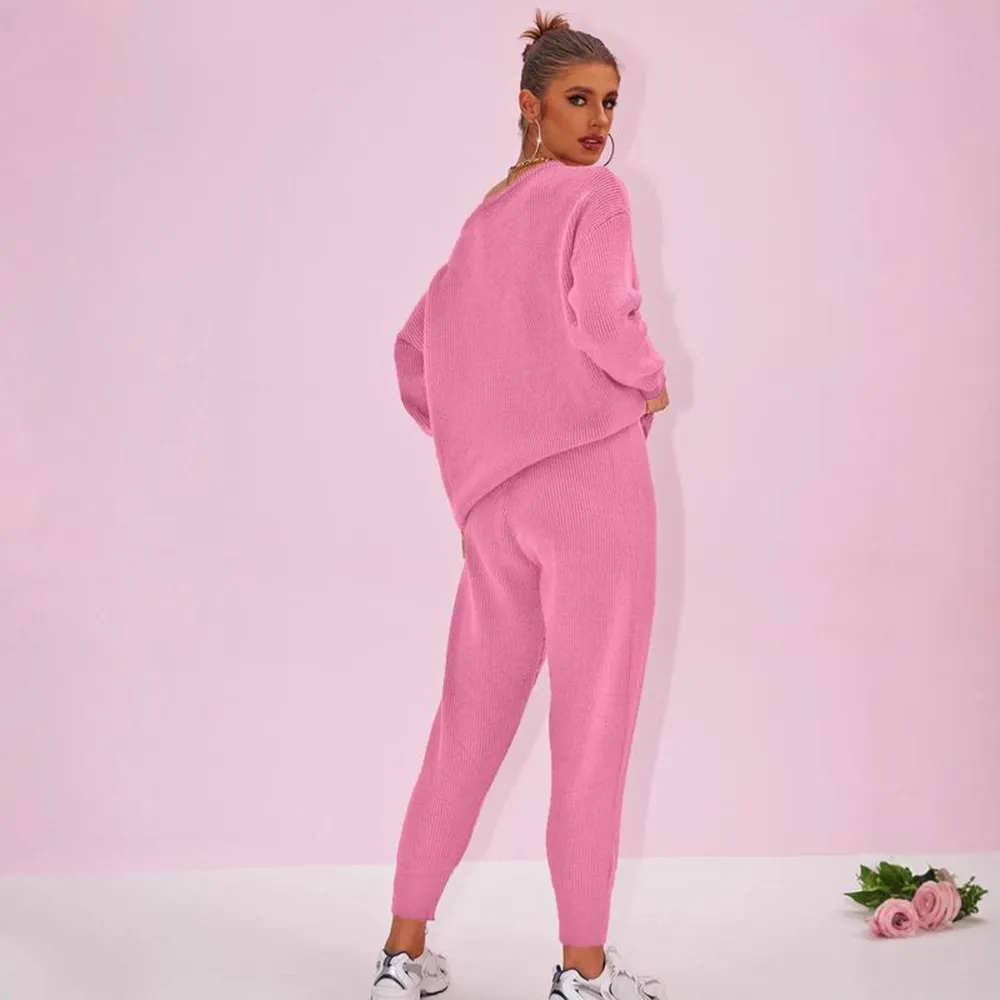 Women's Knit Set Oversized Sweater & Lounge Pants Matching Sets