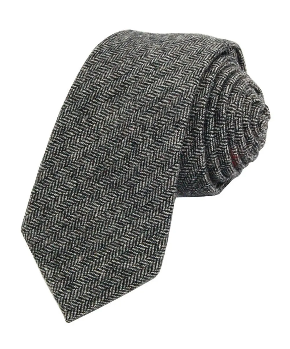 Refined Wool Patterned Men's Necktie With Pocket Square