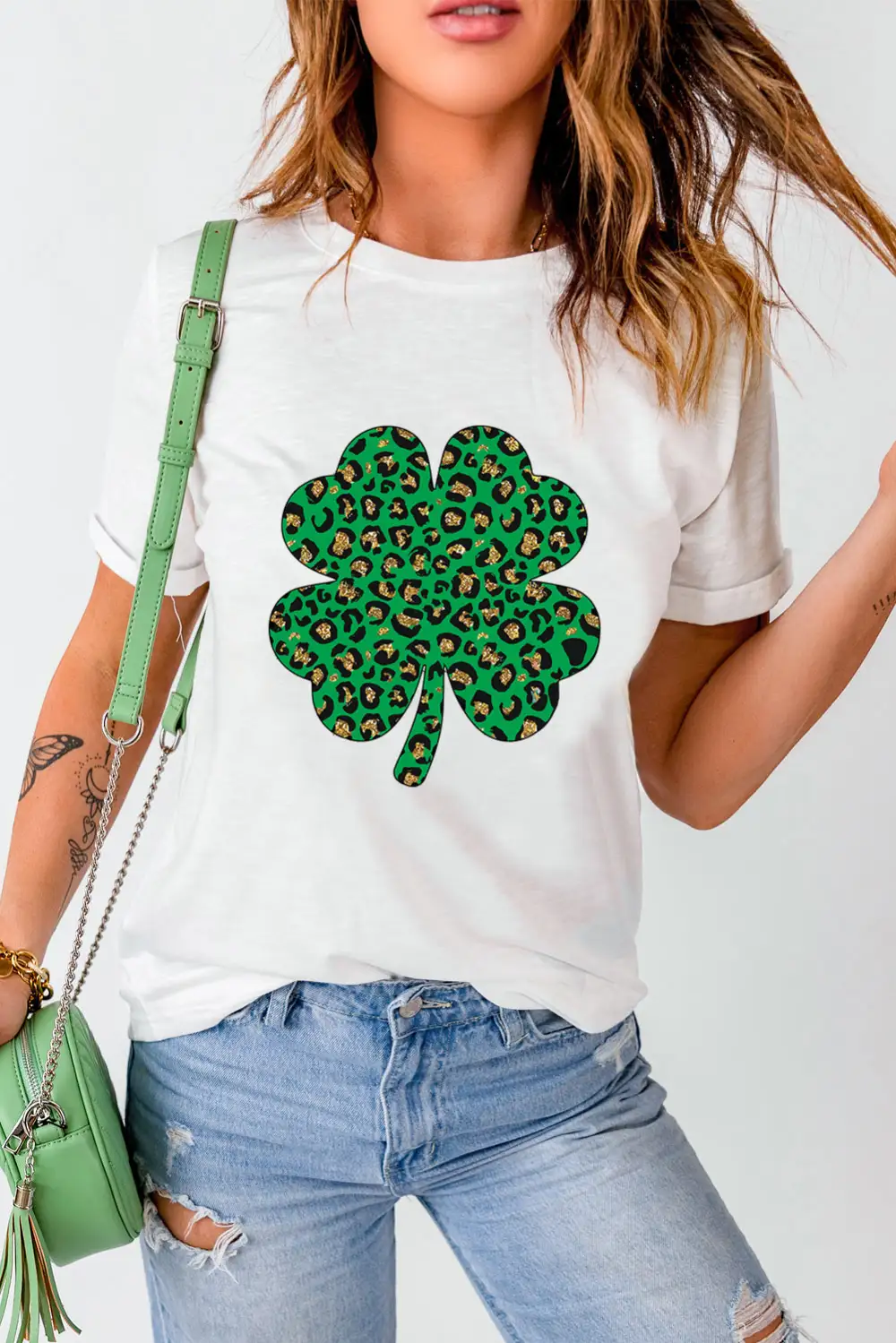 White Leopard Four Leaf Clover