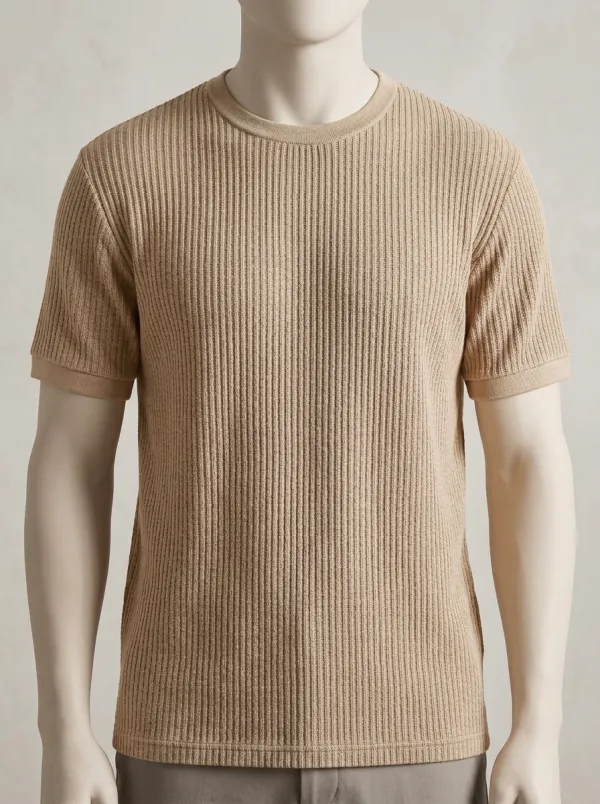 Modern Heritage-Look Men's Knit Crew-Neck T-Shirt