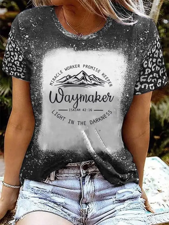 Women's Waymaker Miracle Worker Promise Keeper Light In The Darkness My God Tie-Dye T-Shirt