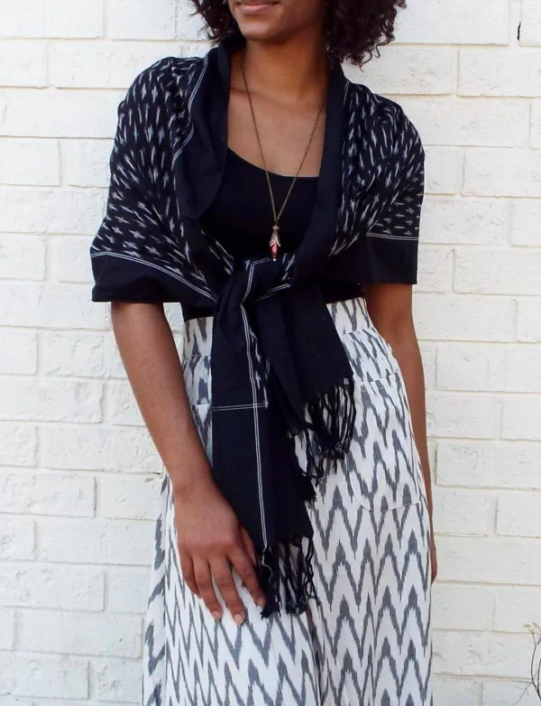 Classic Blue Ikat Scarf
