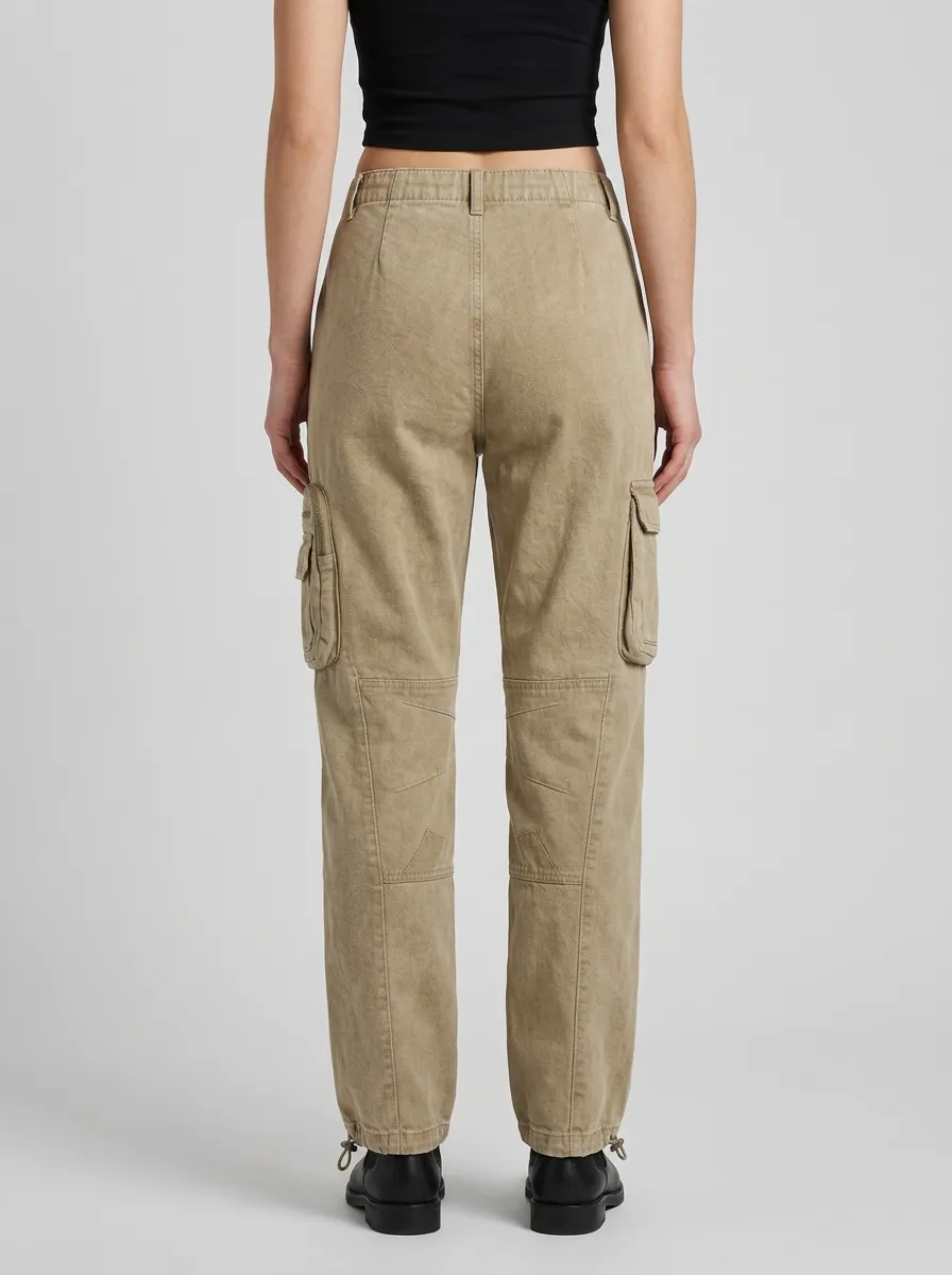 Lifestyle Utility Style Multi Pocket Shape Women's Multi Pocket Cargo Pants