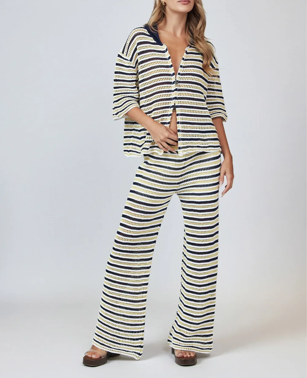 Striped Knit Two Piece Set