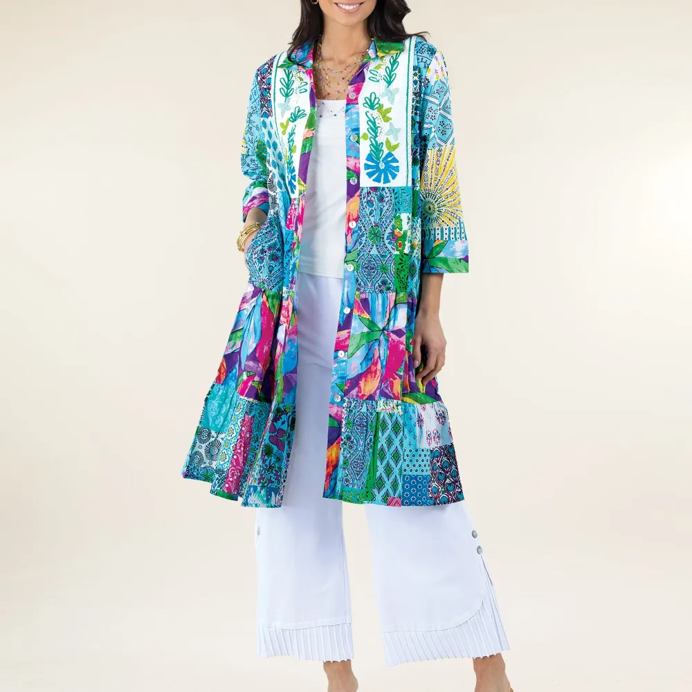 Patchwork Embroidered Dress Duster