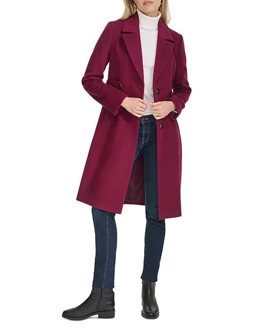 Front Button Closure Breasted Coat