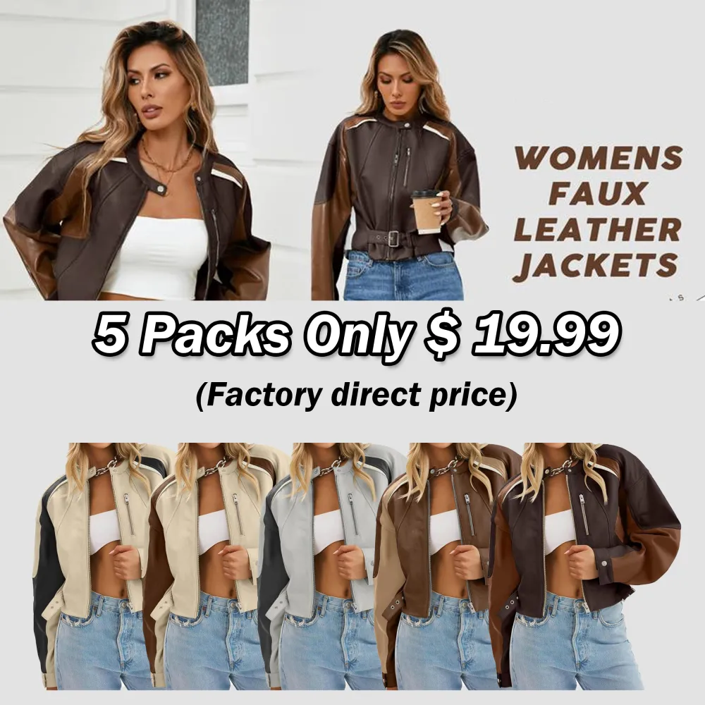 Women’s Faux Leather Bomber Jacket – Bold Style. Modern Edge. Everyday Confidence. 🔥 Limited-Time Offer – 40% OFF!
