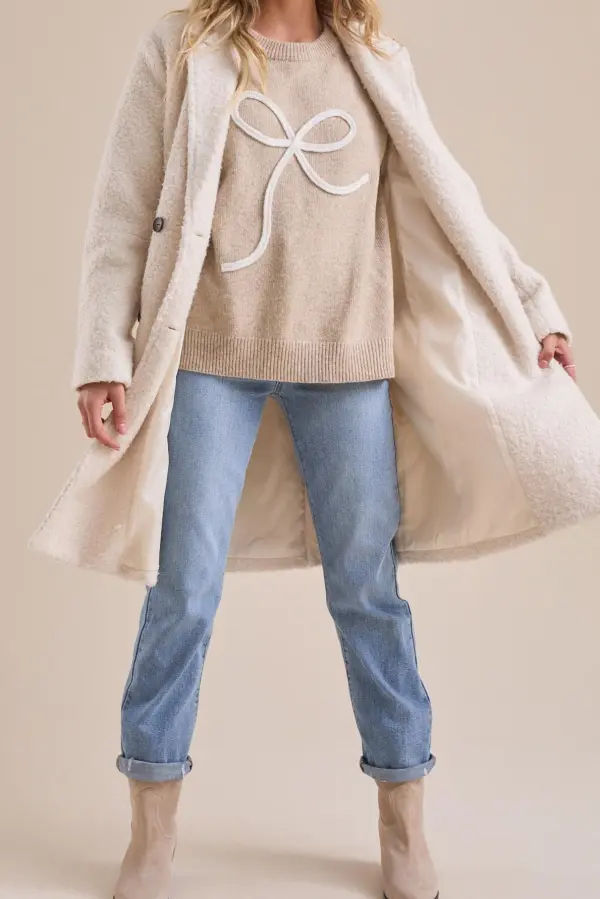 Long Sleeve Bow Sweater