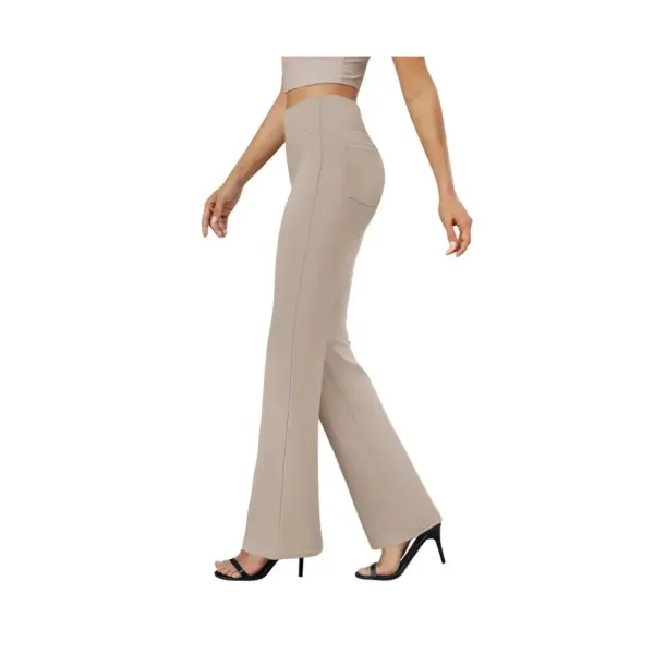 Women's High-Waisted Yoga Pants – Flared Leg with Pockets & Tummy Control