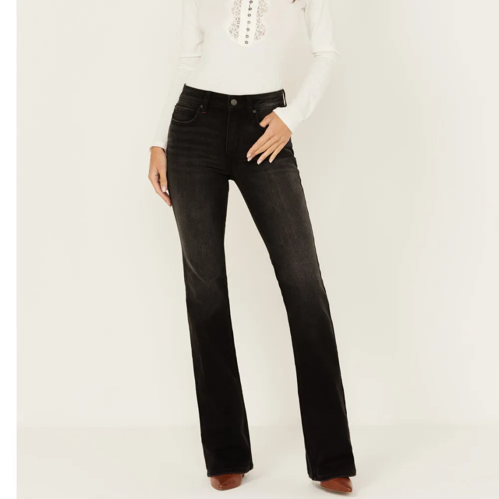 Mid Rise Bootcut Flare Embroidered Jeans