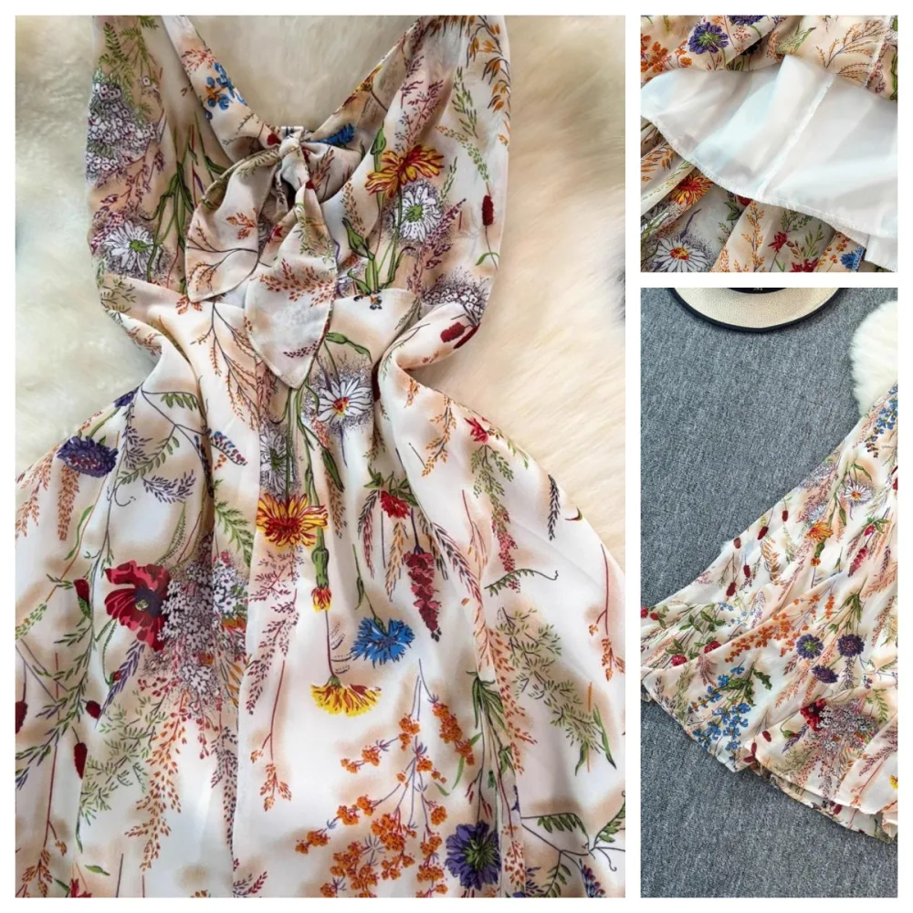 Women's Boho Floral Cami A-Line Summer Dress