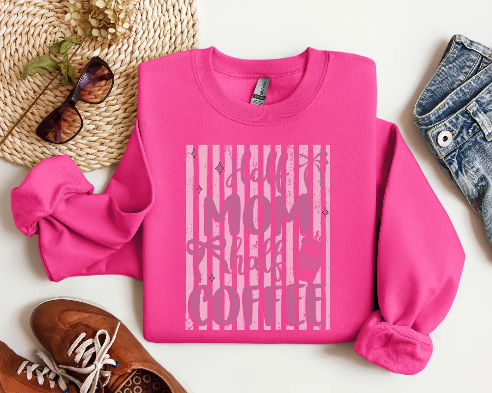 Mom Coffee Graphic Crewneck Sweatshirt